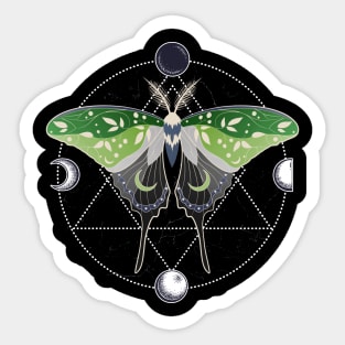 Aromantic Luna Moth Celestial Cottagecore LGBT Pride Flag Sticker